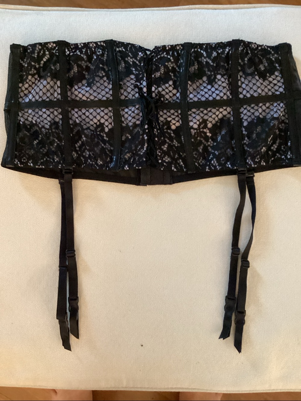 Victoria's Secret Black Lace Garter Belt Bandeau